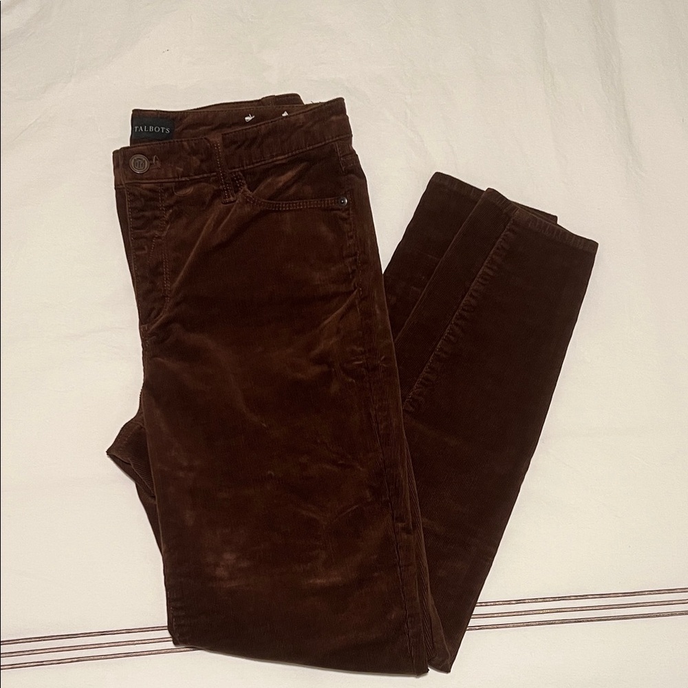 Talbots Women’s Rich Brown Corduroy Slim Cut Trousers
